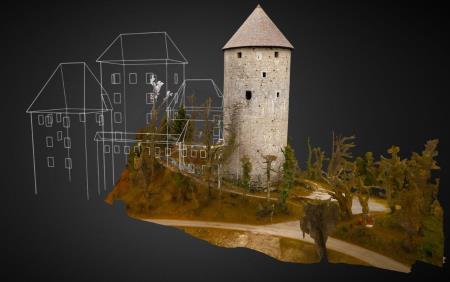 3D model Ravbarjev stolp (Mali grad Planina)